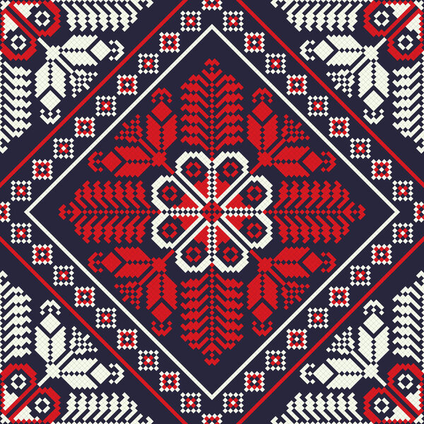 Румынский векторный узор, вдохновленный традиционной вышивкой