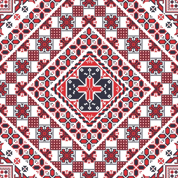 伝統的な刺繍からインスピレーションを得たルーマニアのベクトルパターン — ストックベクタ