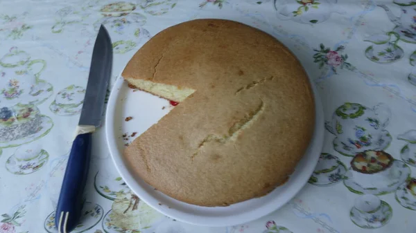 Piatto Giace Una Torta — Foto Stock