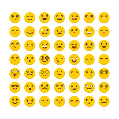 İfadeler kümesi. Avatarlar. Düz tasarım. Diff ile büyük koleksiyonu