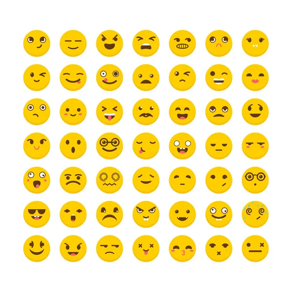 Conjunto de emoticonos. Avatares. Diseño plano. Gran colección con diff — Vector de stock