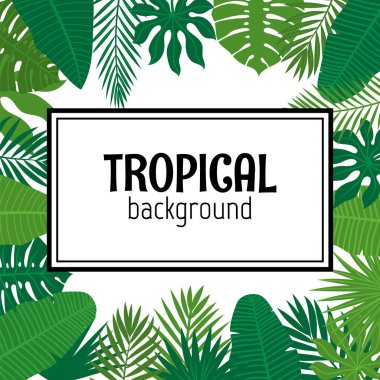 Tropikal yaprakları ile arka plan. Orman desen