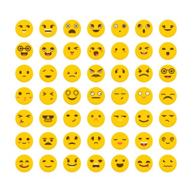 İfadeler kümesi. Büyük koleksiyon farklı ifadeleri ile. Ava