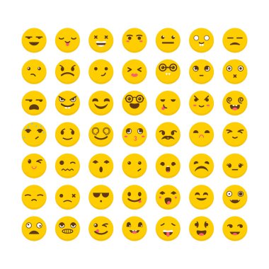 İfadeler kümesi. Büyük koleksiyon farklı ifadeleri ile. Kesme