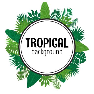 Tropikal yaprak arka plan. Yaz tasarım