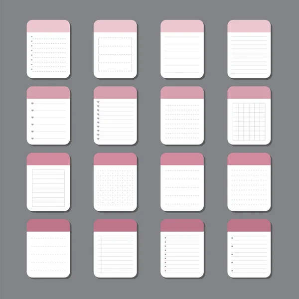 Des feuilles de papier. Modèle de conception de bloc-notes. Collecte de divers — Image vectorielle
