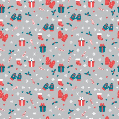Sevimli Noel seamless modeli. Noel ve yeni yıl decora