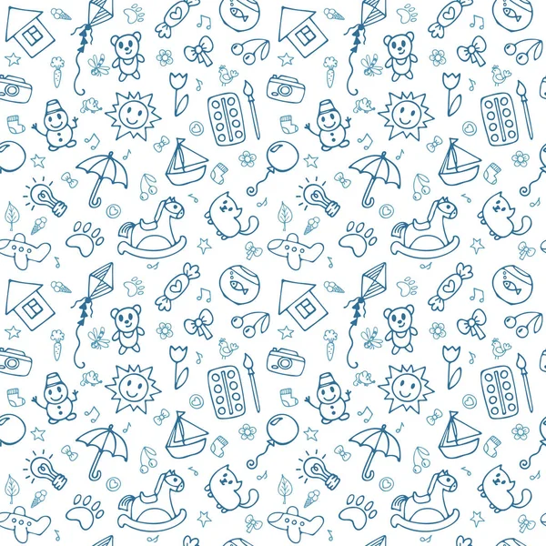 Seamless pattern for cute little girls and boys. Doodle children