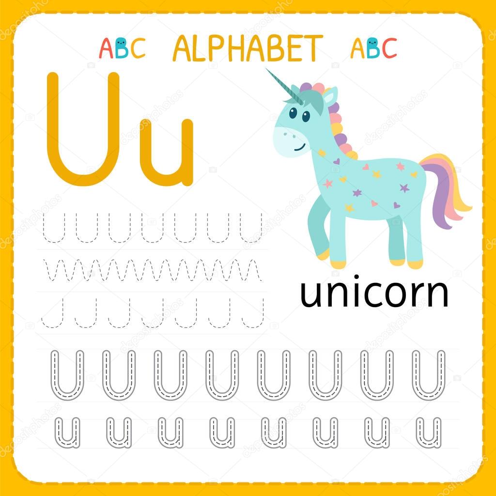 alphabet tracing worksheet for preschool and kindergarten writing