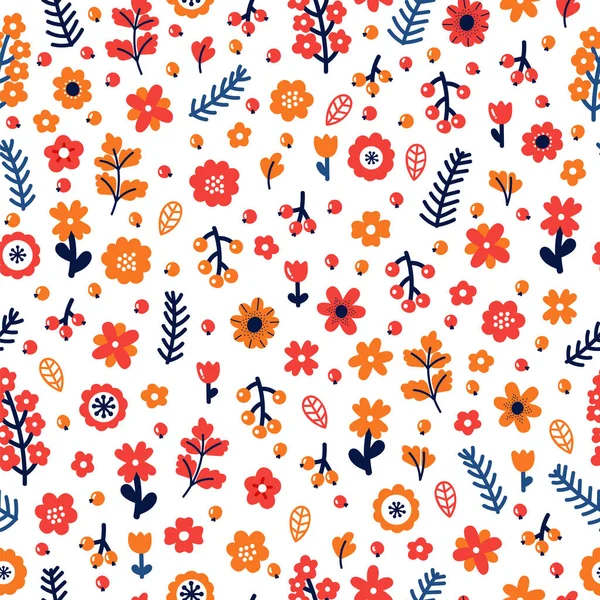 Patrón Floral Sin Costuras Moda Diseño Estilo Escandinavo Hermoso Fondo — Vector de stock