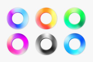 Renkli palette tasarım, pankart, web vs. için modern halka / daire ögeleri kümesi.
