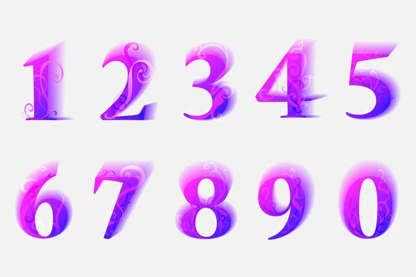 Números Modernos Coloridos Con Adorno Primavera Elementos Decorativos Para Banners — Archivo Imágenes Vectoriales