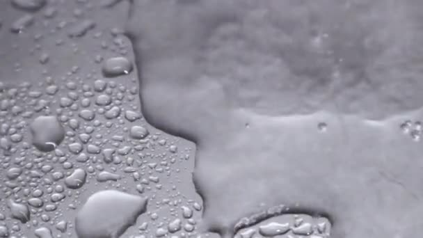 Running Tap Water Drops Metal Steel Sink Close Video — Stock Video