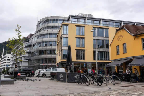 Bergen Norvège Septembre 2019 Boulangerie Godt Brot Avec Parking Vélo — Photo