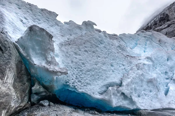 Nigardsbreens Glaciäris Och Snö Syns Nära Håll Jostedalsbreens Nationalpark Norge — Stockfoto