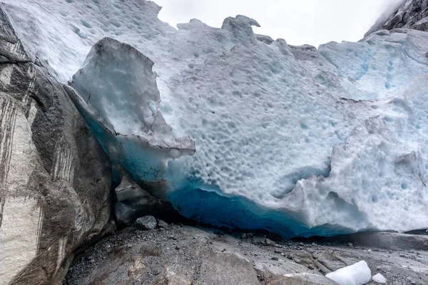 Nigardsbreens Glaciäris Och Snö Syns Nära Håll Jostedalsbreens Nationalpark Norge — Stockfoto