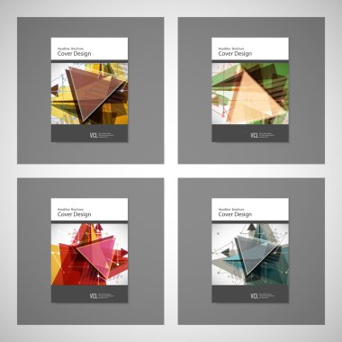 Soyut Üçgen çizgisi. A4 boyutunda Poster Broşür El İlanı tasarımı Düzen vektör şablonu