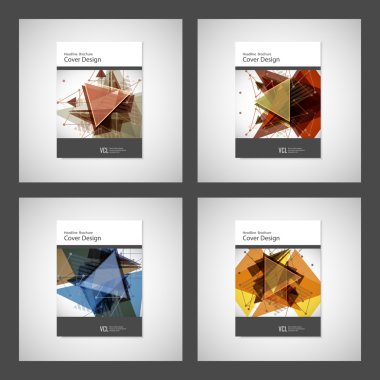 Soyut üçgen broşür tasarımı. Modern vektör çizim