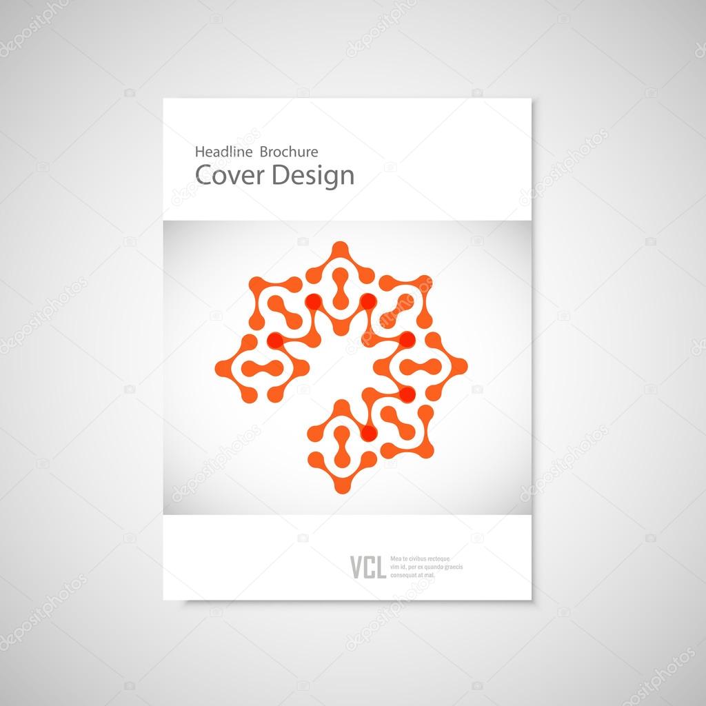 Classic brochure A4 with abstract figures. Technology connect pattern