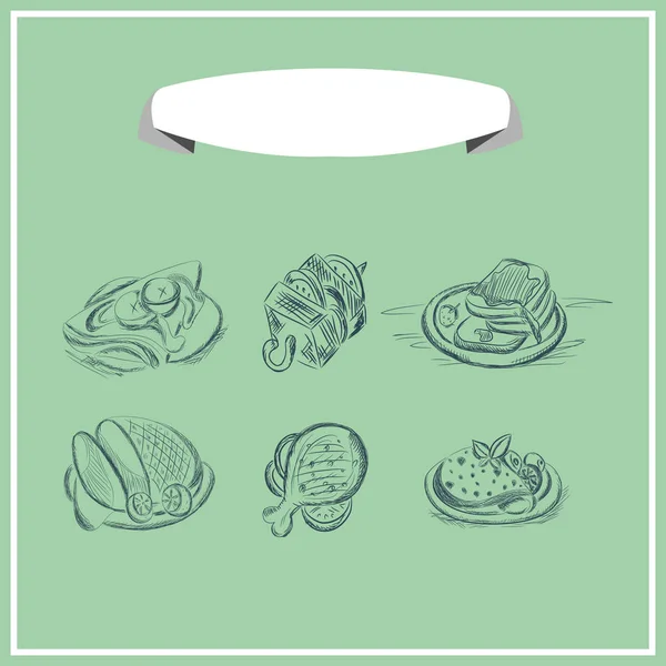 Fleischmenü auf einer Tafel. Vektordesign — Stockvektor