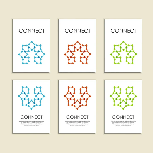 Figure de connexion abstraite sur le modèle de brochure — Image vectorielle