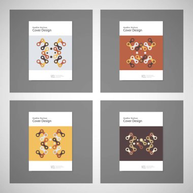 Broşür tasarım şablonları. Vektör desen soyut rakamları ile