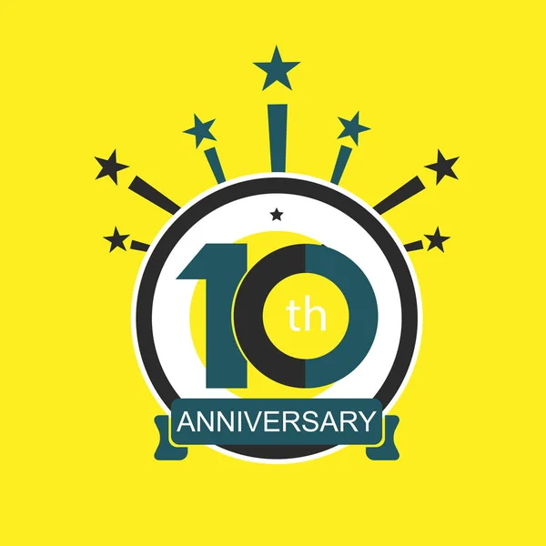 Δέκα σύμβολο, χρόνια, λογότυπος της επετείου, έκπτωση — Διανυσματικό Αρχείο