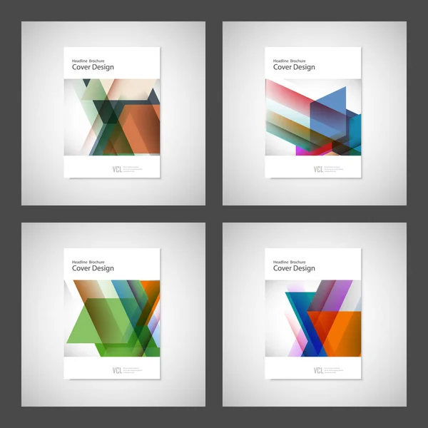 Diseño de portada para Informe Anual, Catálogo o Revista, Libro o Folleto. Plantilla vectorial con elementos geométricos — Archivo Imágenes Vectoriales