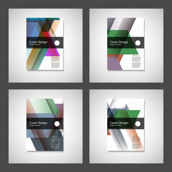 Návrh obalu pro výroční zprávy, katalogu nebo časopis, kniha nebo brožura. Vektor šablona s geometrických objektů — Stockový vektor