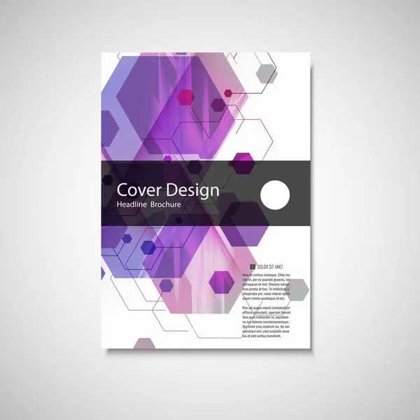 Vector årsredovisning bipacksedel broschyr Flyer malldesign, bok omslagsdesign. Abstrakta hexagon kreativ mall — Stock vektor