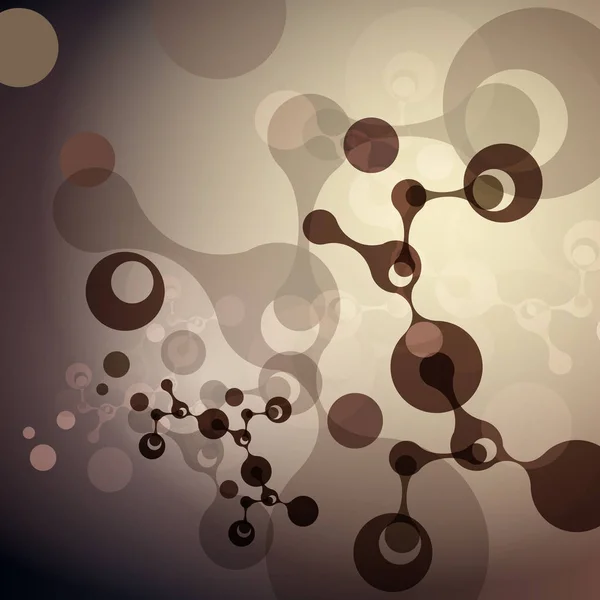 Molecola di fondo geometrica e comunicazione. Atomi collegati. Illustrazione vettoriale — Vettoriale Stock