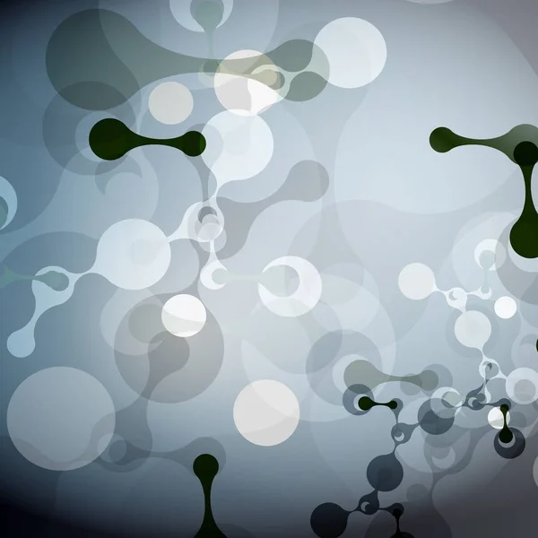 Molecola di fondo geometrica e comunicazione. Atomi collegati. Illustrazione vettoriale — Vettoriale Stock
