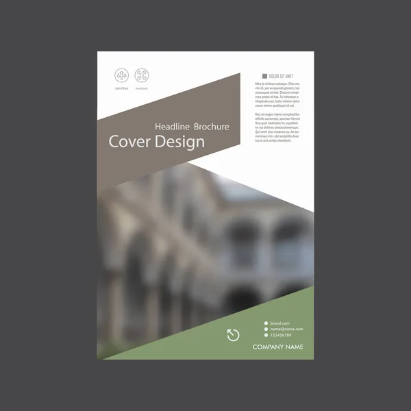 Informe anual folleto vector diseño plantilla vector, portada folleto presentación fondo plano abstracto — Vector de stock