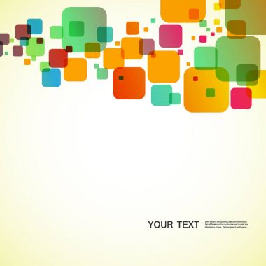 Beyaz arkaplanda soyut parlak kareler