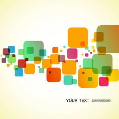 Beyaz arkaplanda soyut parlak kareler