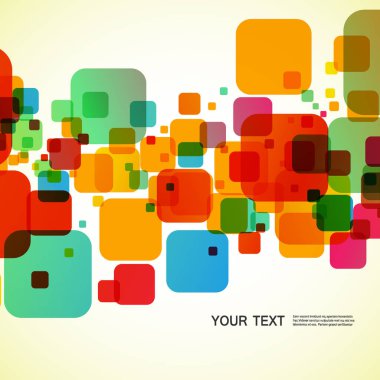 Beyaz arkaplanda soyut parlak kareler