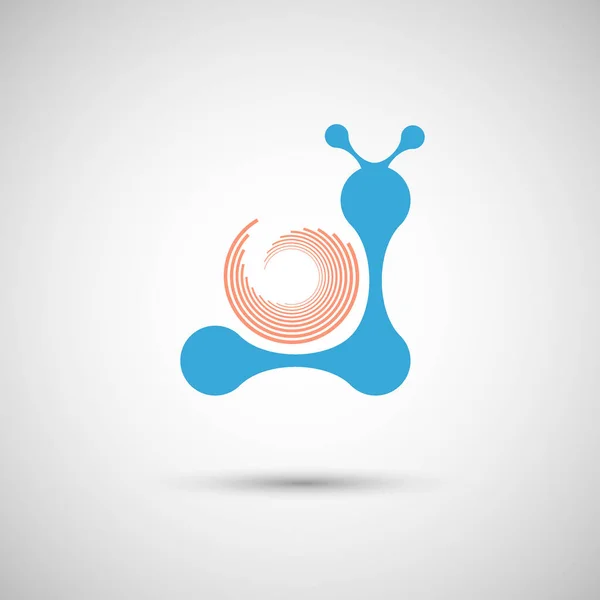 Vector caracol azul sobre un fondo blanco — Vector de stock