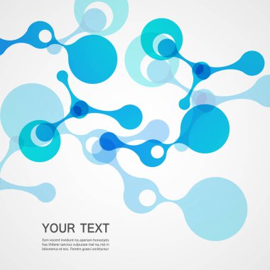 Beyaz arkaplandaki vektör mavi molekülü