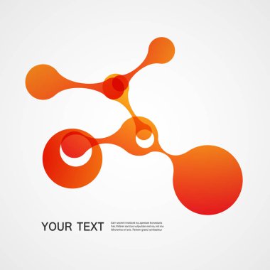 Beyaz arkaplandaki kırmızı vektör molekülü