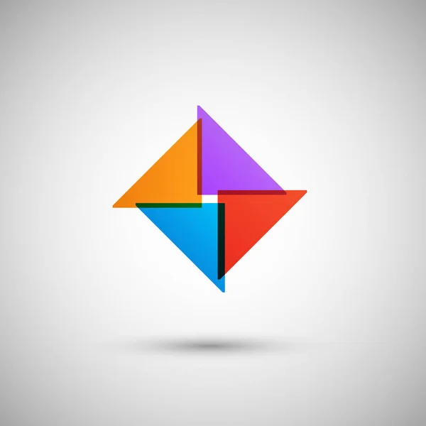 Abstrakte farbige Dreiecke auf weißem Hintergrund — Stockvektor