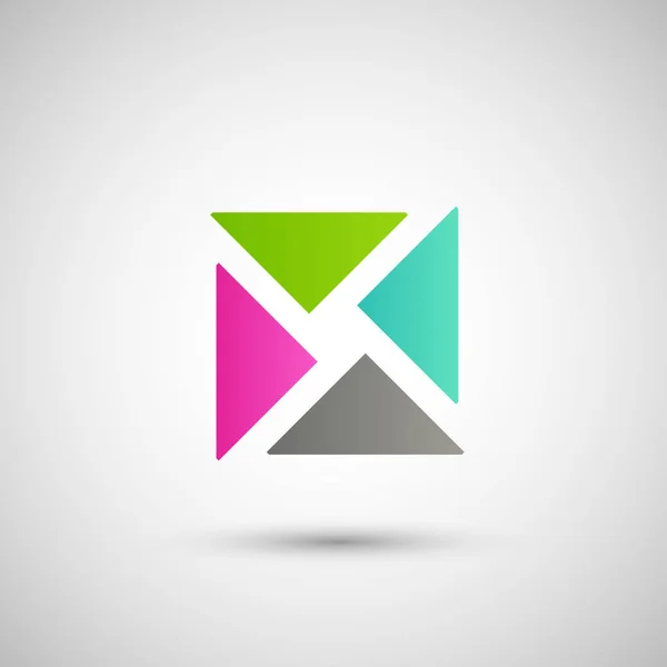 Triángulos de color abstracto sobre un fondo blanco — Vector de stock