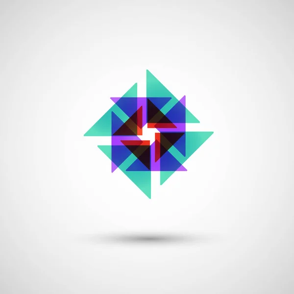 Triangles abstraits de couleur sur fond blanc — Image vectorielle