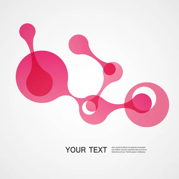 Molécule rose vecteur sur fond blanc — Image vectorielle