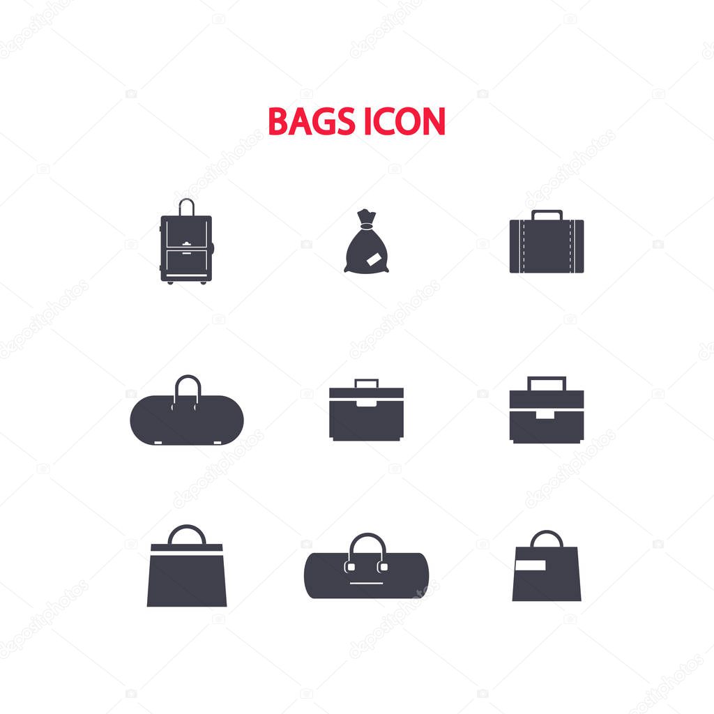 Set of simple vector icons bags