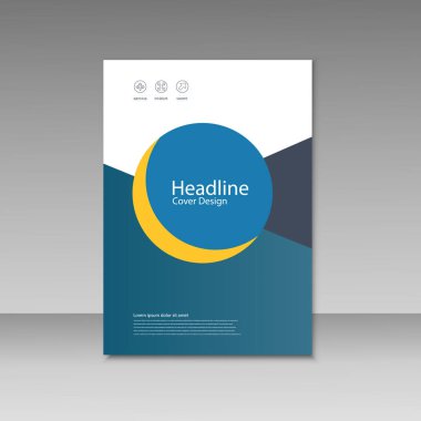 Soyut üçgen çizgi broşür kapağı tasarımı. A4 boyut şablonu