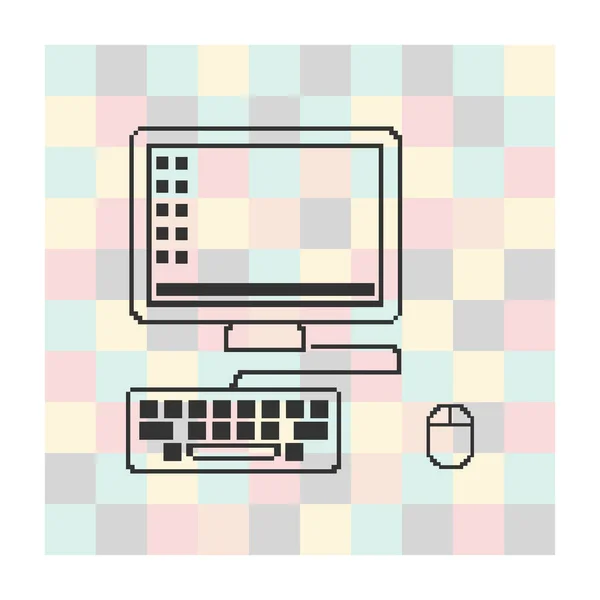 Affichage vectoriel de l'ordinateur isolé sur fond carré — Image vectorielle