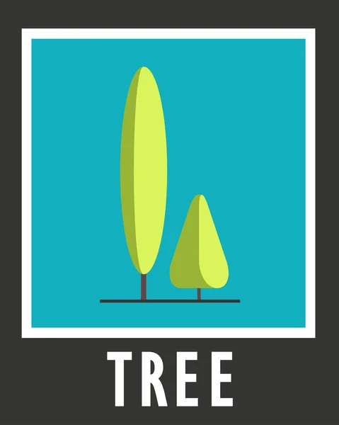 Zeichen der zwei Bäume auf blauem Hintergrund — Stockvektor
