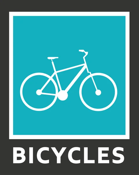 Simple vector plano imágenes bicicleta en el fondo — Vector de stock