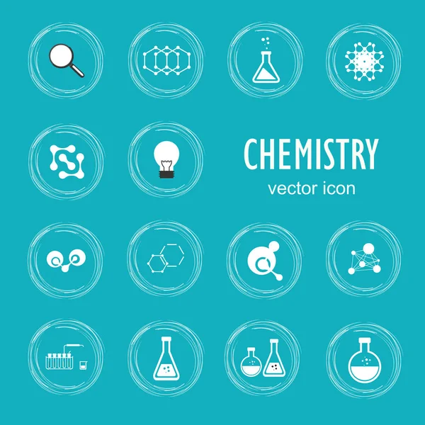 Configure iconos vectoriales en la química — Vector de stock