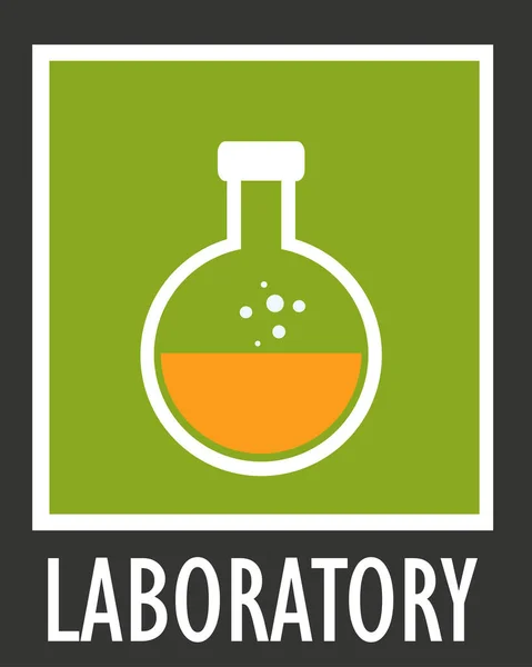 Vectorpictogram eenvoudige laboratoriumkolf met vloeistof — Stockvector